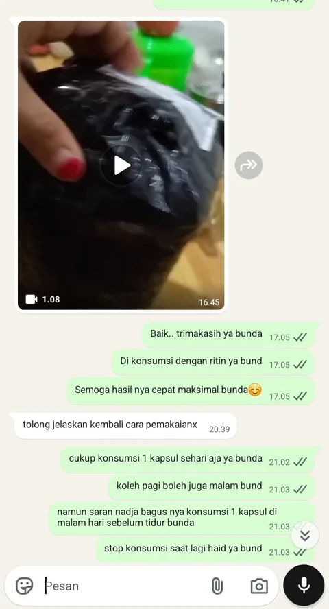 Bukti chat paket Novia sampai 8