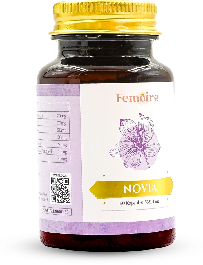 Label Novia Asli — QR code BPOM & nomor izin edar